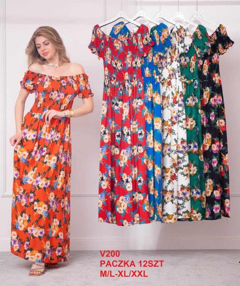 Sukienki damskie Roz M/L-XL-2XL, Mix Kolor .Paczka 12 szt